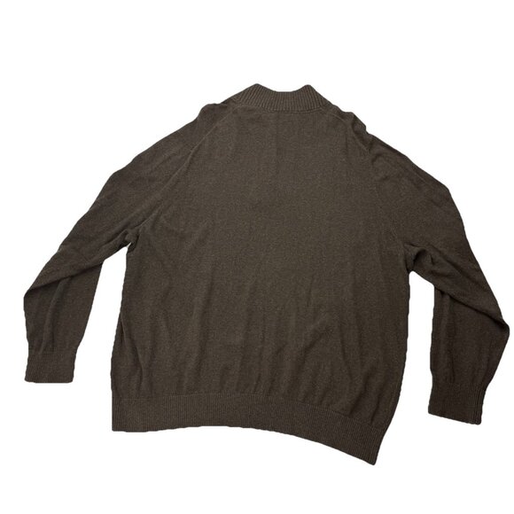 Eddie Bauer Mens Brown Cashmere Blend XXL 1/4 Zip Sweater - Picture 2 of 7